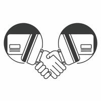 Glossy Background with Business Handshake and Payment Icons concept as A glossy background featuring a business handshake with payment icons and soft reflections The design symbol Squre vector