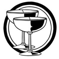 Glossy Champagne Coupe concept as A glossy background featuring a close up of a champagne coupe with a golden rim symbolizing the sophistication and elegance of New Year 2026 The Squre vector