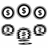 Glossy Cash Background with Floating Currency Icons concept as A glossy background featuring floating currency icons against a sleek reflective surface representing cash flow and f Squre vector