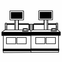 Glossy Checkout Station with Coupon Integration concept as A sleek glossy background featuring a checkout station with digital coupon integration perfect for retail and business pr Squre vector