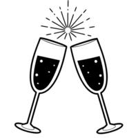 Glossy Champagne Celebration concept as A glossy background featuring champagne glasses with golden bubbles symbolizing the joy of New Year 2026 The camera captures the reflection Squre vector