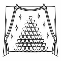 Glossy Champagne Tower concept as A glossy background featuring a tower of champagne glasses symbolizing the elegance and sophistication of New Year 2026 The camera captures the r Squre vector