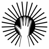 Glossy gradient background with a glowing hand symbol copy space concept as A soft glossy gradient background featuring a glowing hand symbolizing support and unity for Human Right Squre vector