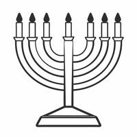 Glossy menorah with digital neon lights on a dark background and copy space concept as A glossy menorah with digital neon lights glowing against a dark background leaving a large c Squre vector