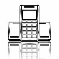 Glossy Payment Terminal Background with Reflections concept as A sleek glossy background featuring a payment terminal with soft reflections The modern clean design highlights the Squre vector