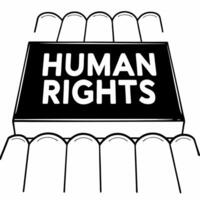 Glossy orange background with glowing human rights text copy space for rights advocacy concept as A glossy orange background with the glowing text Human Rights centered in the desi Squre vector