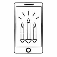Glossy smartphone with holographic Hanukkah coins and Star of David isolated white concept as A modern smartphone with a holographic display featuring glowing Hanukkah coins and a Squre vector
