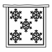 Glossy snowflakes on glass with foggy breath and copy space concept as Glossy snowflakes form on a cold glass window with the soft fog of someones breath creating a warm contrast Squre vector