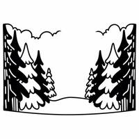 Glossy winter forest with snow covered trees and clear copy space concept as A serene winter forest with snow covered trees provides a calm glossy background The frosted branches Squre vector