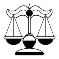Glowing abstract digital scales of justice with human rights symbols symbolizing balance and fairness concept as A glowing abstract set of digital scales of justice is paired with Squre vector