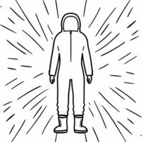 Glowing abstract figure in snowstorm with winter gear concept as A glowing abstract figure stands in a radiant snowstorm wearing futuristic winter gear The swirling snow and glowi Squre vector