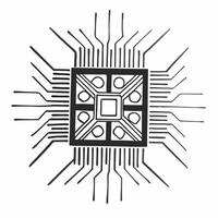 Glowing Abstract Financial Circuit Board concept as A futuristic digital art piece featuring a glowing circuit board with financial symbols representing spending savings and profit Squre vector