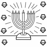 Glowing abstract Hanukkah symbols in motion vibrant digital background concept as An abstract representation of Hanukkah symbols including a menorah dreidel and gelt all glowing in Squre vector