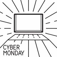 Glowing abstract product showcase with Cyber Monday text concept as A glowing abstract product display surrounded by Cyber Monday text in a digital art style The design uses radia Squre vector