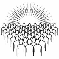 Glowing digital abstract crowd of people symbolizing diversity on Human Rights Day concept as A vibrant digital abstract crowd of glowing human figures symbolizing diversity equali Squre vector