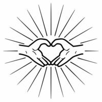 Glowing digital hands forming a heart representing unity for Human Rights Day concept as Abstract digital hands glow softly as they come together to form a heart symbolizing unity Squre vector