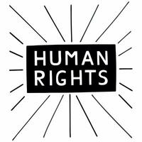 Glowing digital human rights banner with abstract rays symbolizing advocacy and rights concept as A glowing abstract banner displaying Human Rights is surrounded by rays of digital Squre vector
