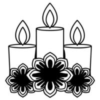 Glowing Diwali candles with holographic lanterns and event banners isolated on white background with copy space concept as A set of glowing Diwali candles with holographic lanterns Squre vector
