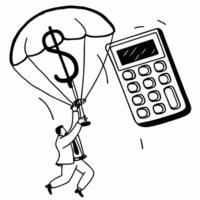 Glowing holographic calculator and dollar sign floating on a glossy white surface with ample copy space concept as A sleek image showcasing a floating holographic calculator and do Squre vector