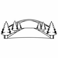 Glowing snow covered bridge with abstract ice skaters concept as An abstract glowing bridge covered in radiant snow hosts ice skaters in the winter landscape The scene uses neon a Squre vector