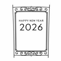 Golden Frame with 2026 concept as An elegant golden frame designed to hold the text Happy New Year 2026 isolated on a white background The camera captures the intricate details of Squre vector