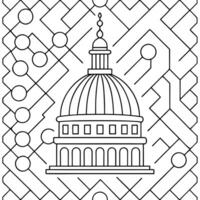Hightech techno circuits tile motif featuring complex digital schematics and structured circuit pathways isolated white balance creating bold futuristic visuals concept as Complex Squre vector