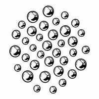 Holographic Champagne Bubbles concept as Medium shot of a holographic champagne bubble field against a plain white background with copy space Camera focuses on the mesmerizing hol Squre vector