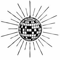 Holographic Disco Ball concept as Close up of a holographic disco ball emitting glowing light beams against a plain white background with copy space Camera captures the mesmerizin Squre vector
