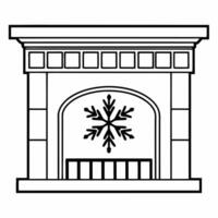 Holographic snowflake and glowing fireplace with copy space concept as A holographic snowflake floats next to a glowing fireplace isolated on a white background The design offers Squre vector