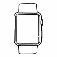 Holographic Smartwatch with Payment Icons concept as A stylish smartwatch on a glossy white background with holographic payment icons floating around the watch face The design is Squre vector