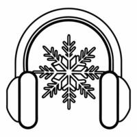 Holographic snowflake and glowing headphones with copy space concept as A holographic snowflake floats beside a glowing pair of winter headphones isolated on a white background Th Squre vector