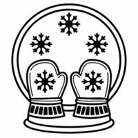 Holographic snow globe and glowing mittens with copy space concept as A holographic snow globe floats next to glowing mittens isolated on a white background The design offers a co Squre vector