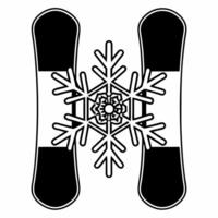 Holographic snowflake and glowing snowboard with copy space concept as A floating holographic snowflake is paired with a glowing snowboard creating a modern minimalist winter scene Squre vector
