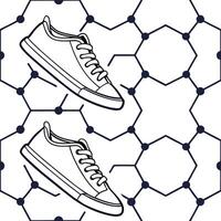 Illustrate crisp neon tracks branching across seamless cyber tile sustaining white neutrality for modern brand context concept as Exhibit advanced line synergy with minimal shapes Squre vector