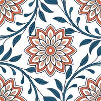 Incorporate Asian cultural patterns into seamless tile designs using intricate floral elements and bright balanced colors concept as Blend floral motifs with traditional Asian pat Squre vector