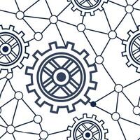 Innovative digital matrix tile pattern with recursive grid structures and abstract technological motifs under isolated whitebalance clarity concept as Recursive grid structures and Squre vector