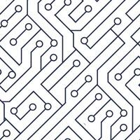 Innovative techno circuits seamless tile pattern showcasing precise electronic pathways digital schematic traces isolated white balance effect concept as Precise electronic design Squre vector