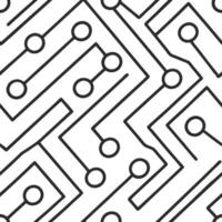 Integrate angled circuits and floating data hubs into seamless cyber tile preserving isolated white for clarity concept as Showcase futuristic circuit loops crossing minimal planes Squre vector