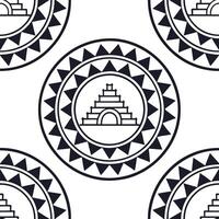 Integrate local South American symbols into seamless tile patterns focusing on geometric repetition and traditional iconography Clean vector