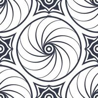 Invent seamless AI vortex patterns mixing swirling geometry subtle lines and negative white space for edgy brand strategies and digital media concept as Blend vortex like arcs frac Squre vector
