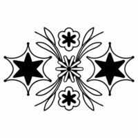 Isolated Abstract Rangoli and Star Elements concept as A sleek design featuring an abstract Rangoli pattern combined with star shaped elements both isolated on a white backg Squre vector