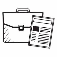 Isolated Business Briefcase and Invoice concept as A professional featuring a business briefcase paired with an invoice isolated on a white background The design is perfect Squre vector
