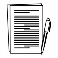 Isolated Business Contract and Pen Icon concept as A professional featuring a business contract paired with a pen icon isolated on a white background The design is perfect Squre vector