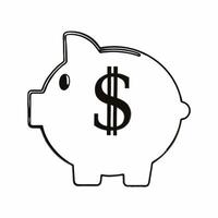 Isolated Calculator and Coin Pile concept as A design featuring a calculator next to a pile of coins isolated on a white background The image represents spending savings an Squre Set 2 vector