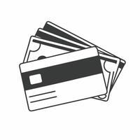 Isolated Credit Card and Dollar Bills concept as A modern featuring a credit card and a stack of dollar bills isolated on a white background The design highlights spending Squre vector