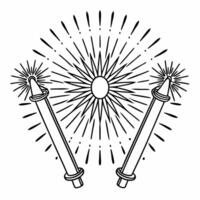 Isolated Cultural Symbols with Sparklers concept as A illustration of traditional cultural symbols paired with glowing sparklers isolated on a white background The design c Squre vector
