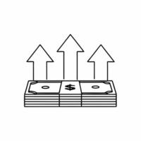 Isolated Dollar Bills and Profit Arrows concept as A illustration of a stack of dollar bills with upward pointing profit arrows isolated on a white background The design co Squre vector