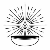 Isolated Diya and Sparklers concept as A illustration combining a traditional Diya lamp with abstract sparklers isolated on a white background The design is minimali Squre vector