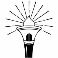 Isolated glowing torch icon symbolizing hope and freedom for Human Rights Day concept as A glowing of a torch isolated on a white background symbolizing hope freedom and jus Squre vector