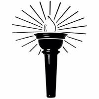 Isolated hand holding a glowing torch symbolizing hope and rights for Human Rights Day concept as A of a hand holding a glowing torch isolated on a white background symboliz Squre vector